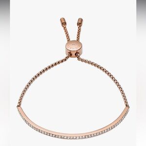 Michael Kors rose gold pave drawstring slider bracelet